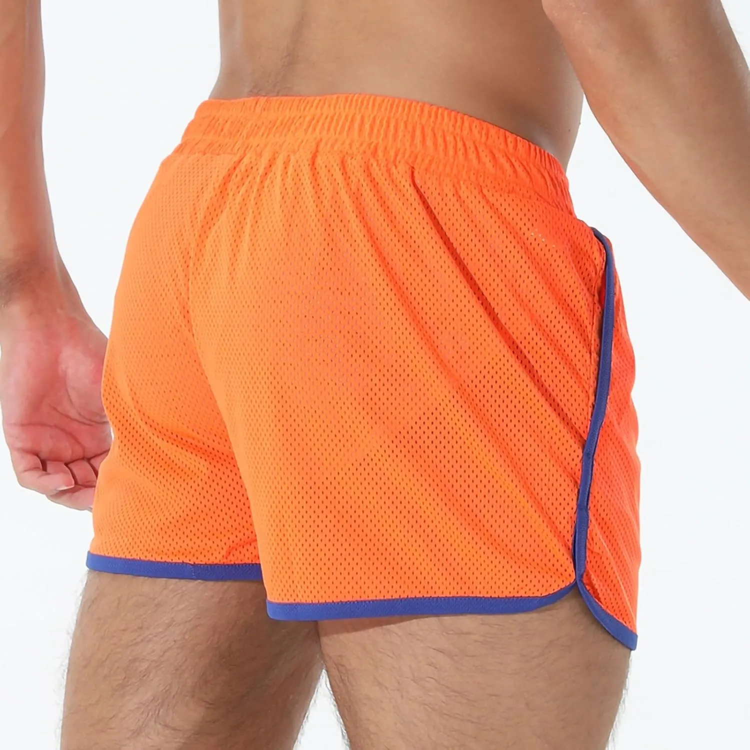 Men's Running Shorts with Pockets Drawstring Workout Shorts Bodybuilding Mesh Quick Dry Breathable Gym Athletic Shorts