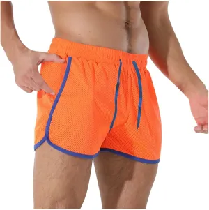 Men's Running Shorts with Pockets Drawstring Workout Shorts Bodybuilding Mesh Quick Dry Breathable Gym Athletic Shorts