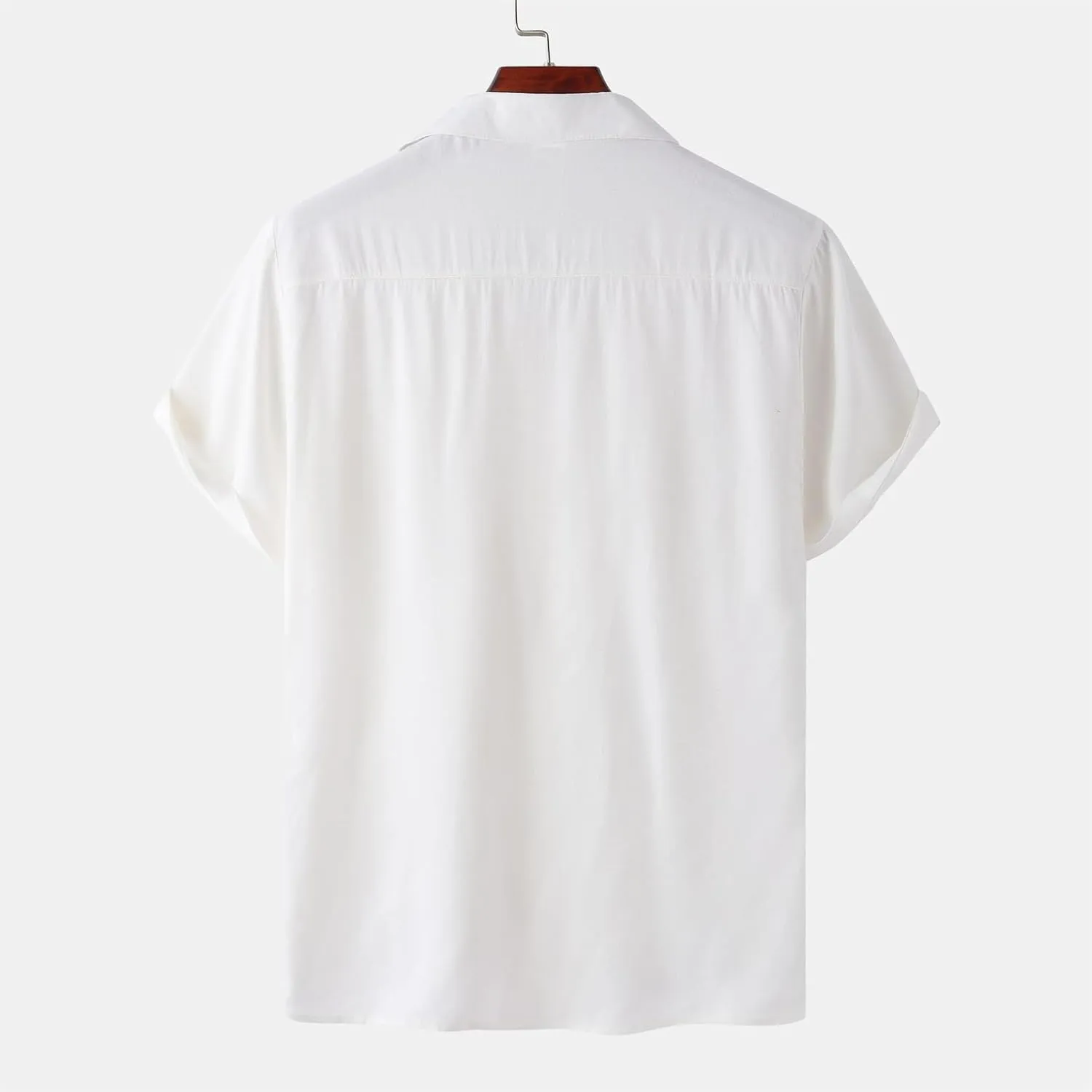 Mens Short Sleeve Shirts Casual Button Down Lightweight Vintage Comfy Tshirts Solid Camp Shirt Spring Summer Tees