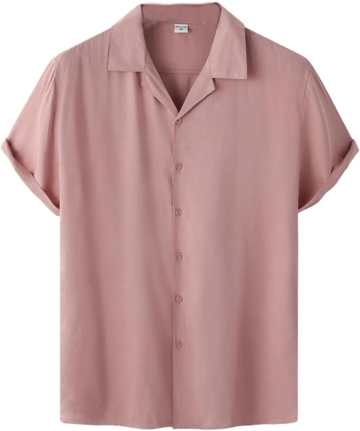Mens Short Sleeve Shirts Casual Button Down Lightweight Vintage Comfy Tshirts Solid Camp Shirt Spring Summer Tees