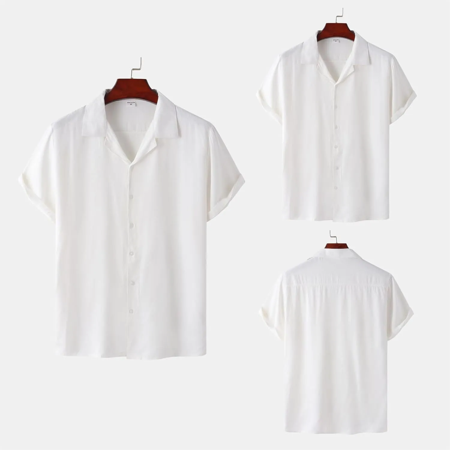 Mens Short Sleeve Shirts Casual Button Down Lightweight Vintage Comfy Tshirts Solid Camp Shirt Spring Summer Tees