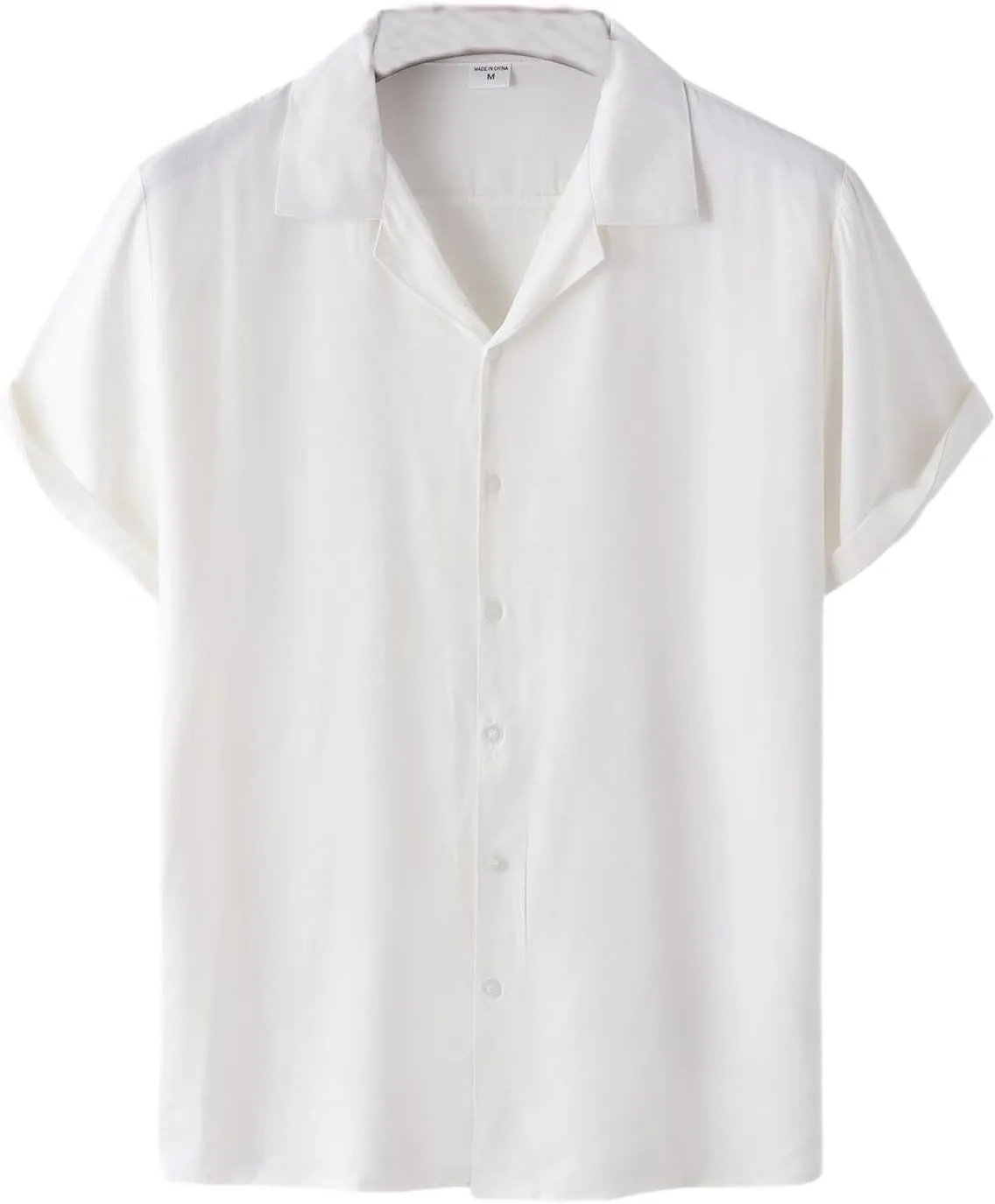 Mens Short Sleeve Shirts Casual Button Down Lightweight Vintage Comfy Tshirts Solid Camp Shirt Spring Summer Tees
