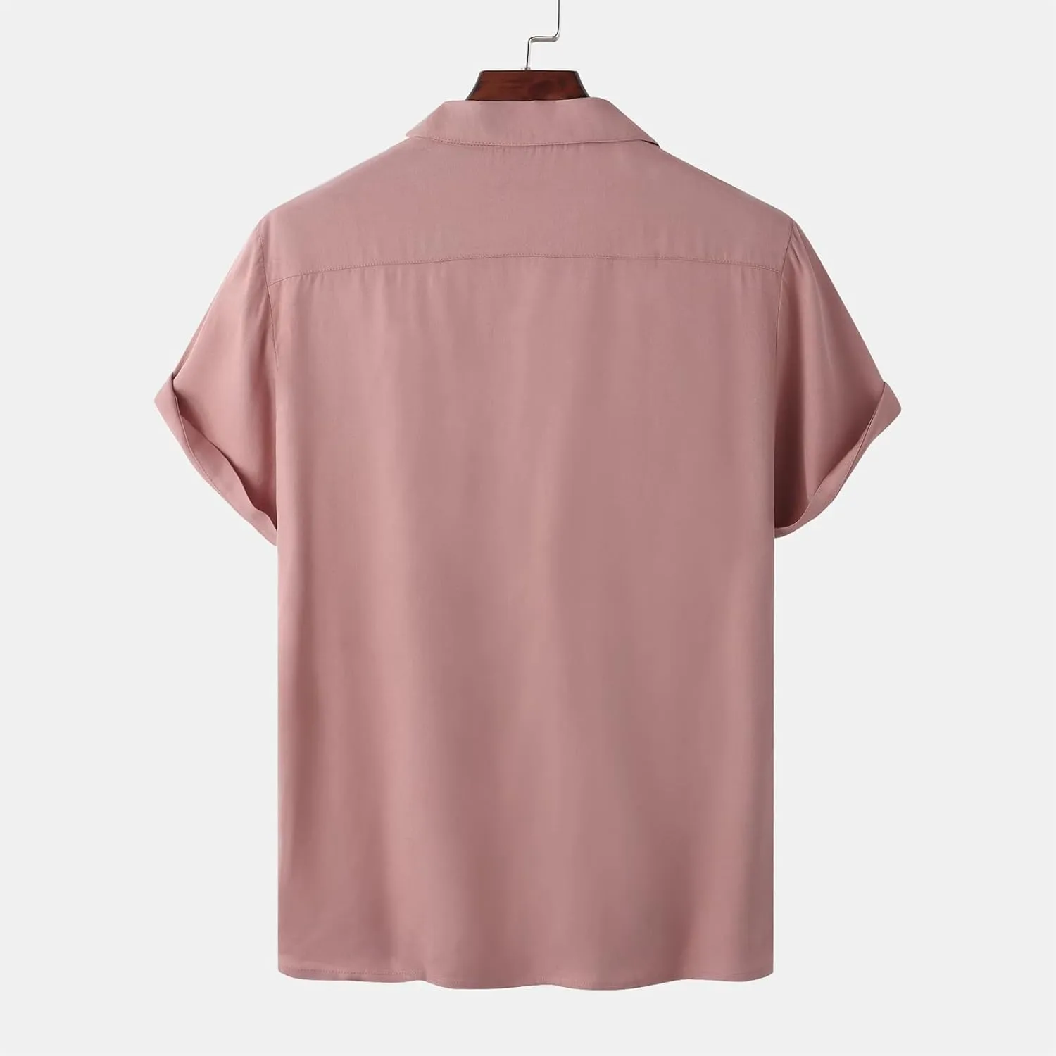 Mens Short Sleeve Shirts Casual Button Down Lightweight Vintage Comfy Tshirts Solid Camp Shirt Spring Summer Tees