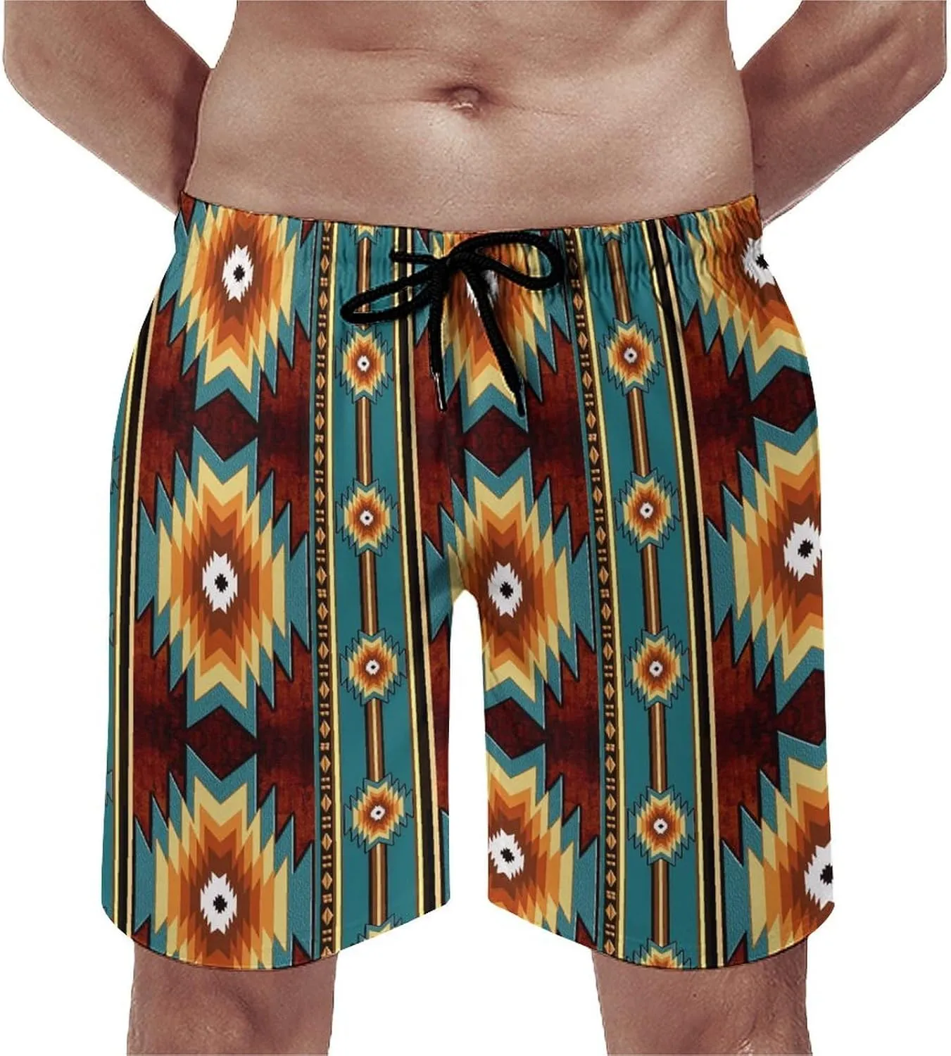 Men's Shorts Casual Elastic Waist Drawstring Lightweight Summer Beach Shorts