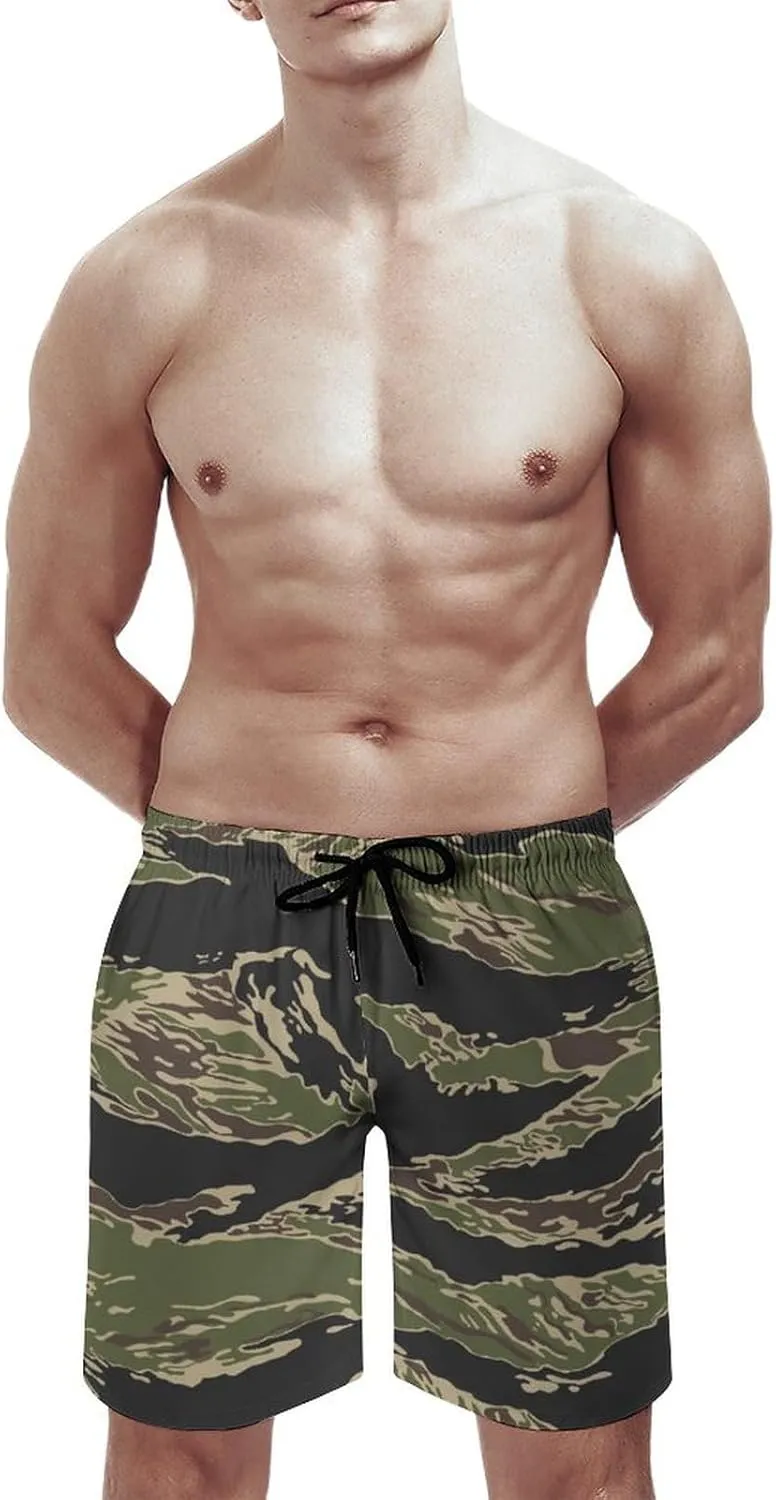 Men's Shorts Casual Elastic Waist Drawstring Lightweight Summer Beach Shorts