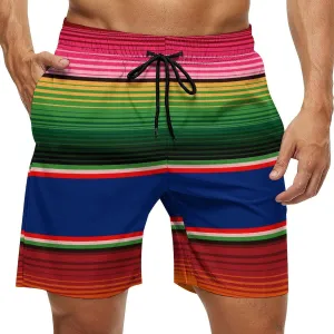 Men's Shorts Casual Elastic Waist Drawstring Lightweight Summer Beach Shorts