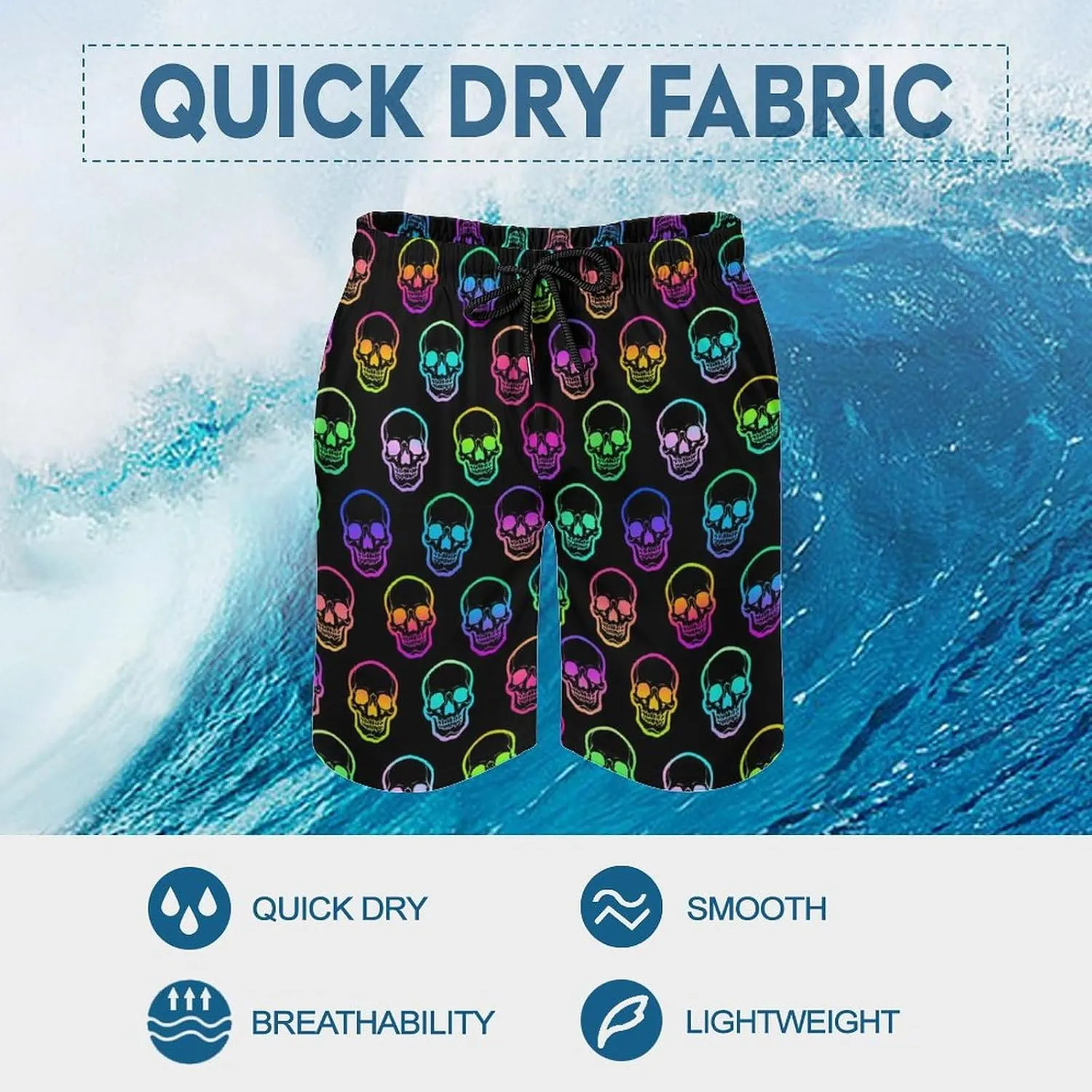 Men's Shorts Casual Elastic Waist Drawstring Lightweight Summer Beach Shorts