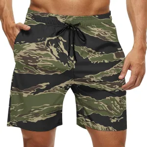 Men's Shorts Casual Elastic Waist Drawstring Lightweight Summer Beach Shorts