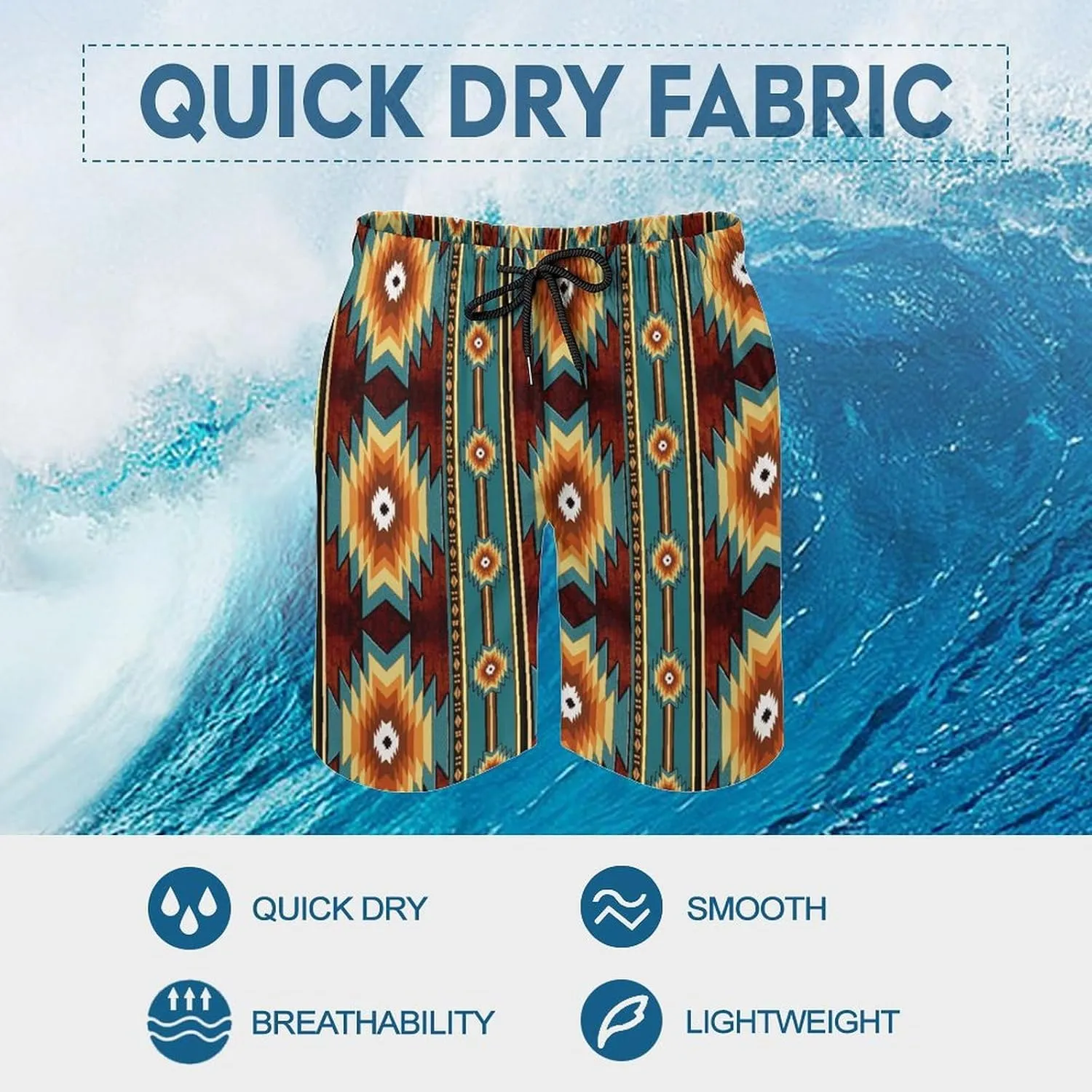 Men's Shorts Casual Elastic Waist Drawstring Lightweight Summer Beach Shorts