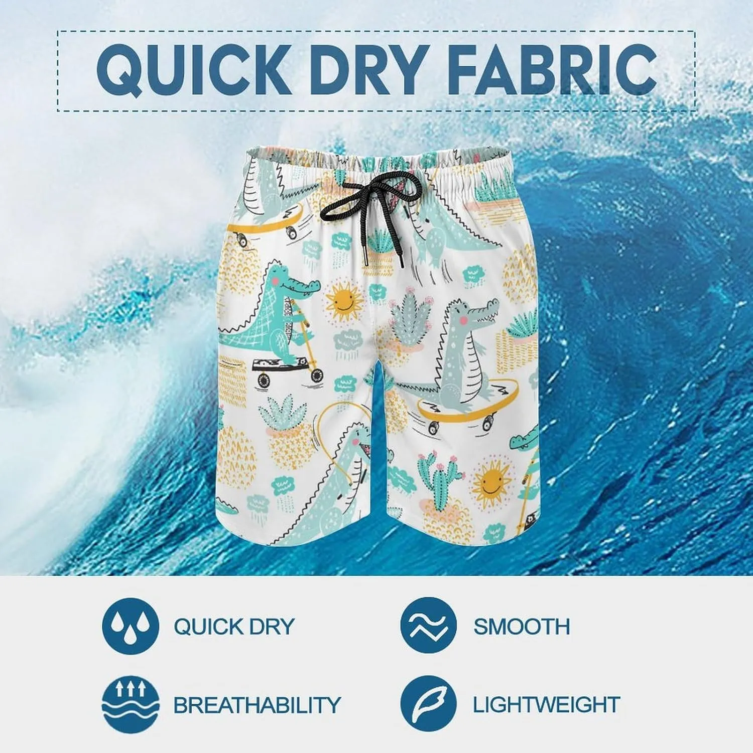 Men's Shorts Casual Elastic Waist Drawstring Lightweight Summer Beach Shorts