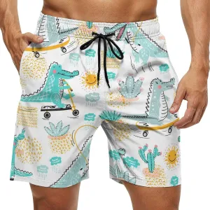 Men's Shorts Casual Elastic Waist Drawstring Lightweight Summer Beach Shorts