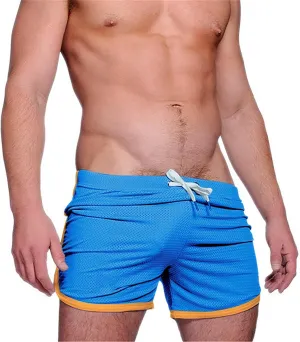 Mens Shorts Summer Breathable Quick Drying Gym Shorts Elastic Waist Drawstring Running Shorts Casual Mesh Beach Shorts