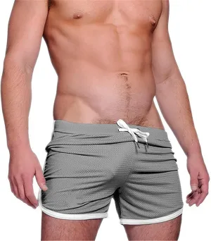 Mens Shorts Summer Breathable Quick Drying Gym Shorts Elastic Waist Drawstring Running Shorts Casual Mesh Beach Shorts