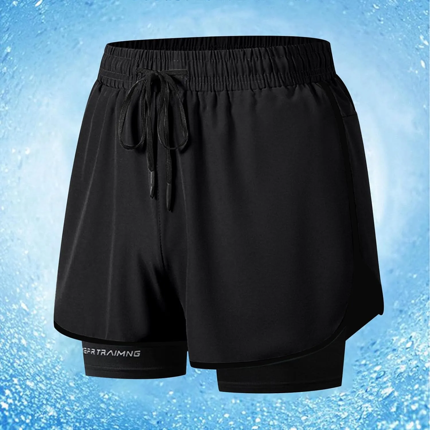 Mens Sports Shorts Running Shorts with Compression Liner Quick Dry Active Shorts for Training