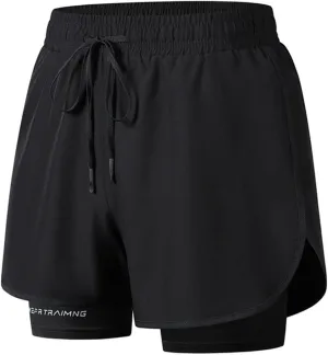 Mens Sports Shorts Running Shorts with Compression Liner Quick Dry Active Shorts for Training