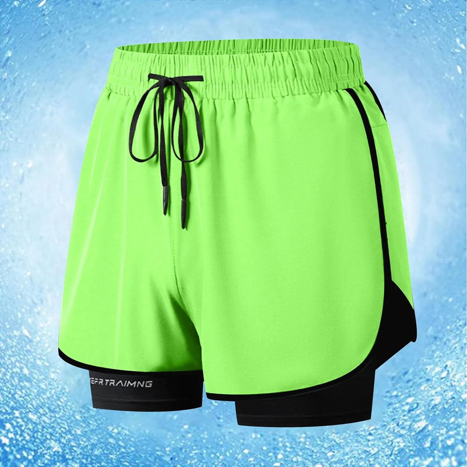 Mens Sports Shorts Running Shorts with Compression Liner Quick Dry Active Shorts for Training