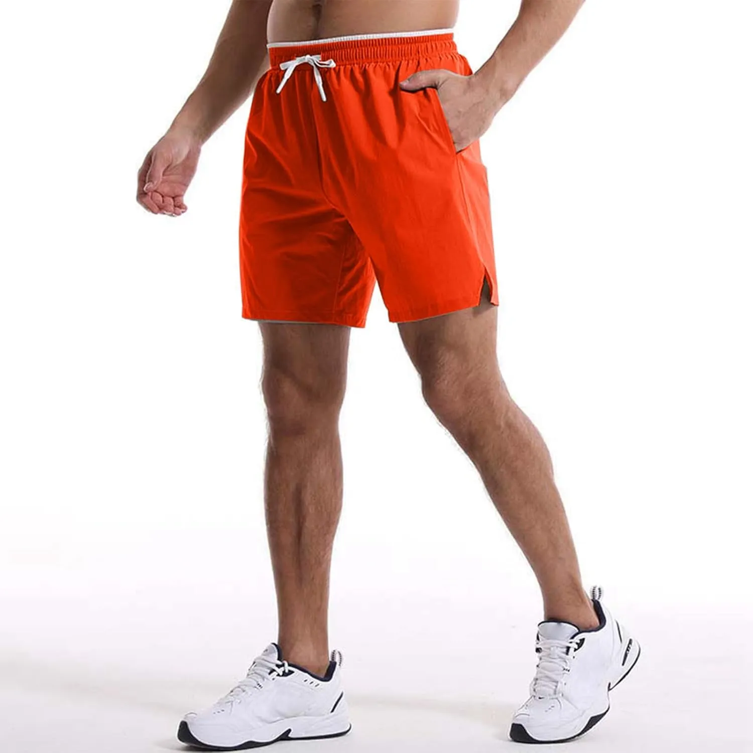 Men's Summer Beach Shorts Lightweight Elastic Waist Drawstring Casual Shorts with Pocket Elastic Waist Casual Men's Shorts