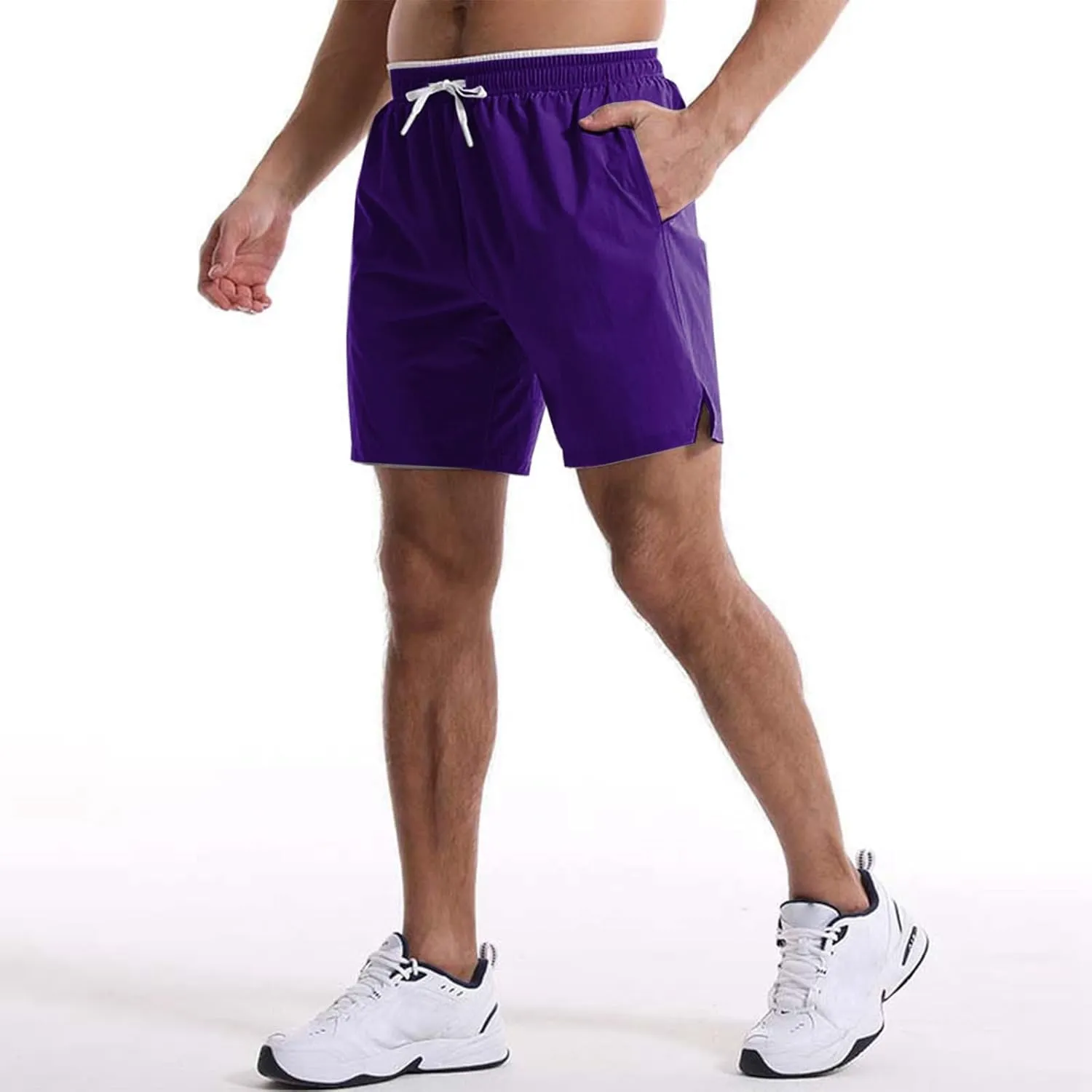 Men's Summer Beach Shorts Lightweight Elastic Waist Drawstring Casual Shorts with Pocket Elastic Waist Casual Men's Shorts