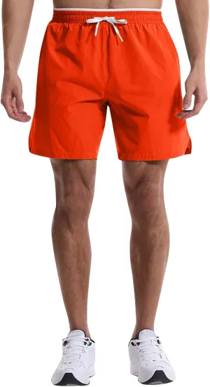 Men's Summer Beach Shorts Lightweight Elastic Waist Drawstring Casual Shorts with Pocket Elastic Waist Casual Men's Shorts