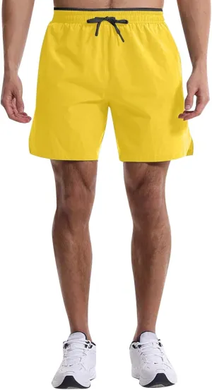 Men's Summer Beach Shorts Lightweight Elastic Waist Drawstring Casual Shorts with Pocket Elastic Waist Casual Men's Shorts