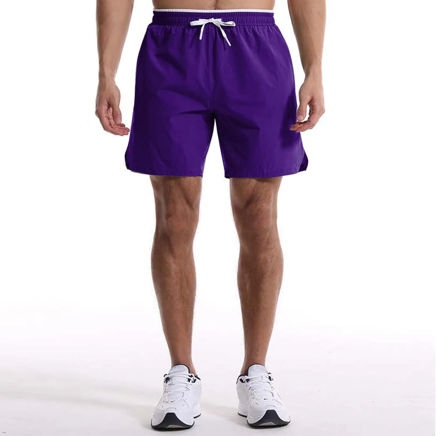 Men's Summer Beach Shorts Lightweight Elastic Waist Drawstring Casual Shorts with Pocket Elastic Waist Casual Men's Shorts