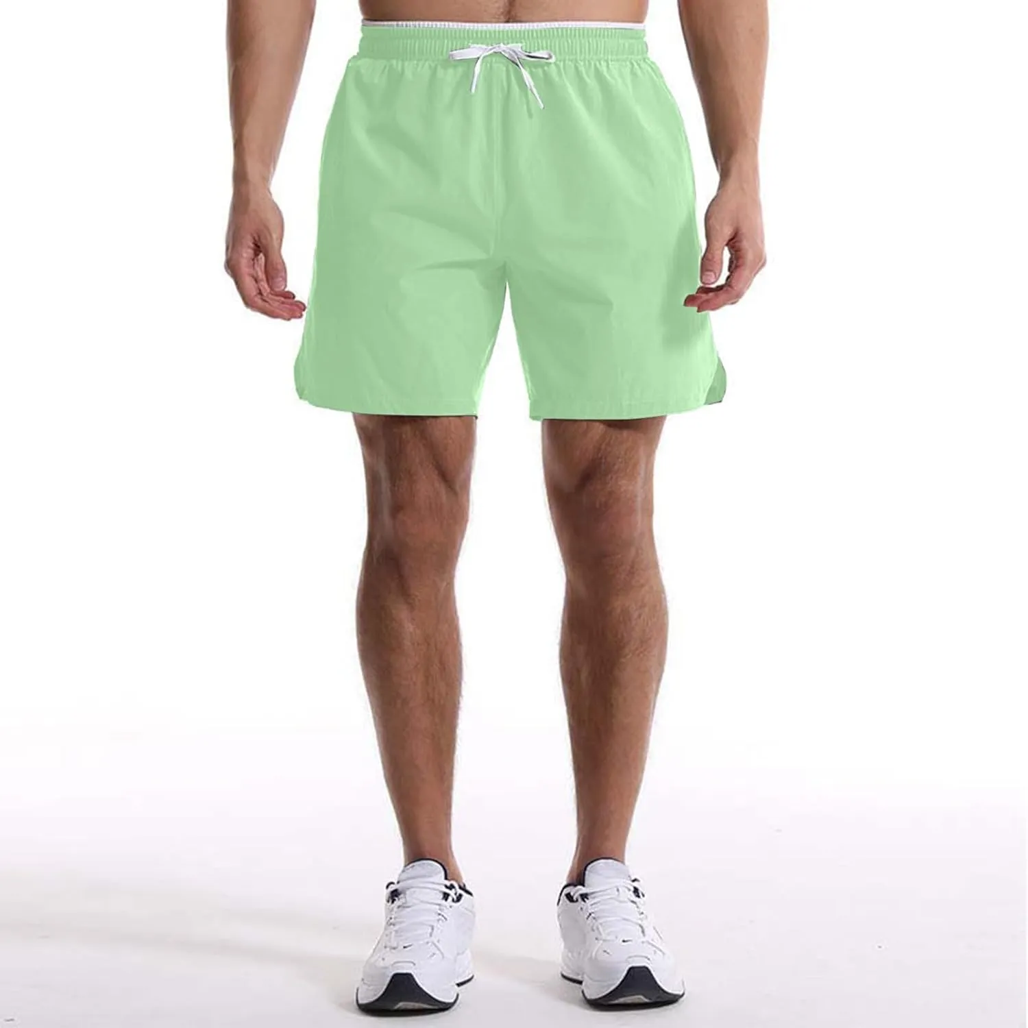 Men's Summer Beach Shorts Lightweight Elastic Waist Drawstring Casual Shorts with Pocket Elastic Waist Casual Men's Shorts