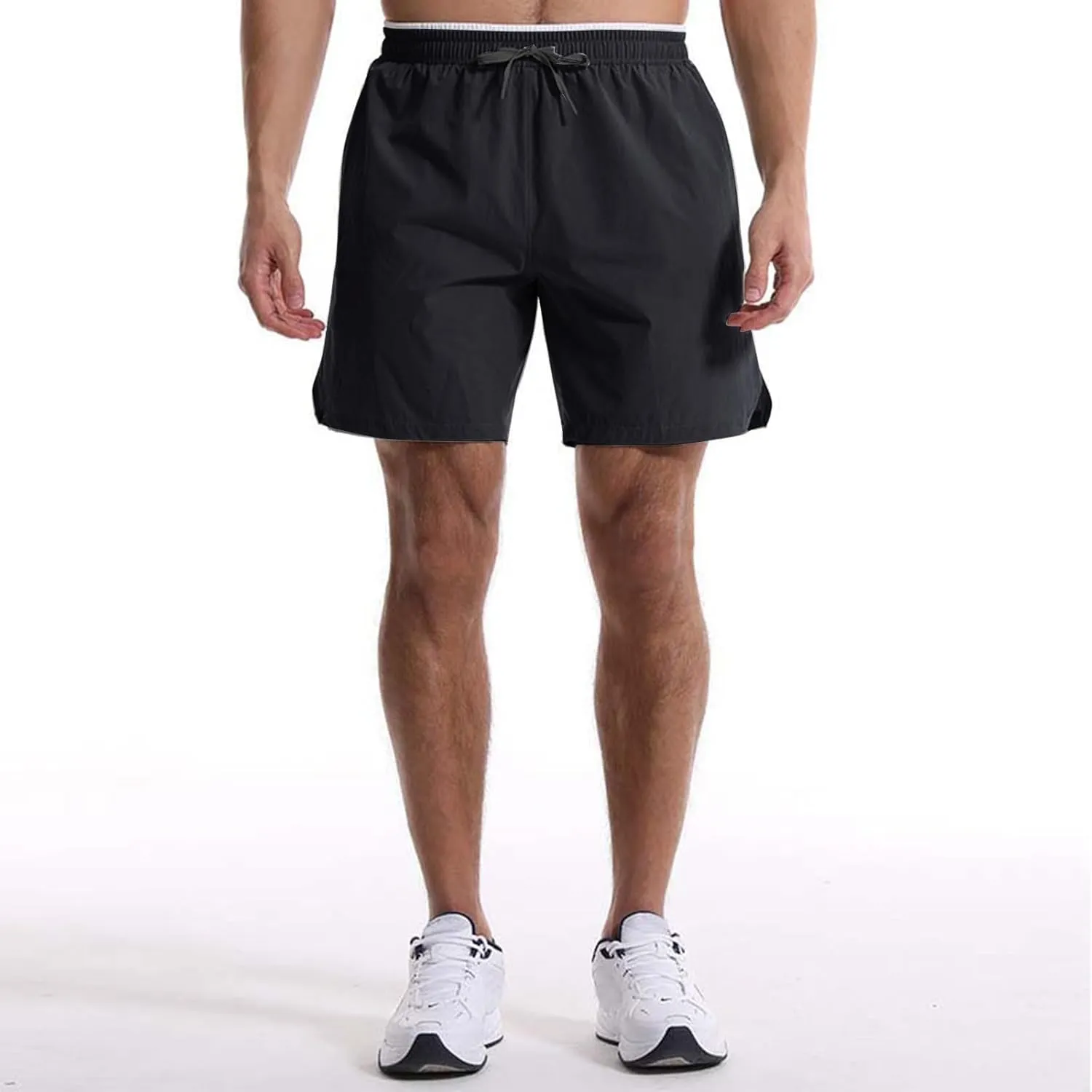 Men's Summer Beach Shorts Lightweight Elastic Waist Drawstring Casual Shorts with Pocket Elastic Waist Casual Men's Shorts