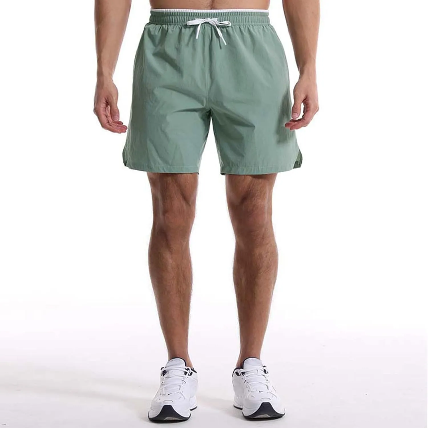 Men's Summer Beach Shorts Lightweight Elastic Waist Drawstring Casual Shorts with Pocket Elastic Waist Casual Men's Shorts