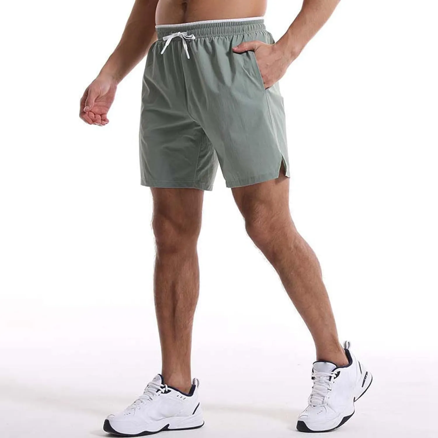 Men's Summer Beach Shorts Lightweight Elastic Waist Drawstring Casual Shorts with Pocket Elastic Waist Casual Men's Shorts