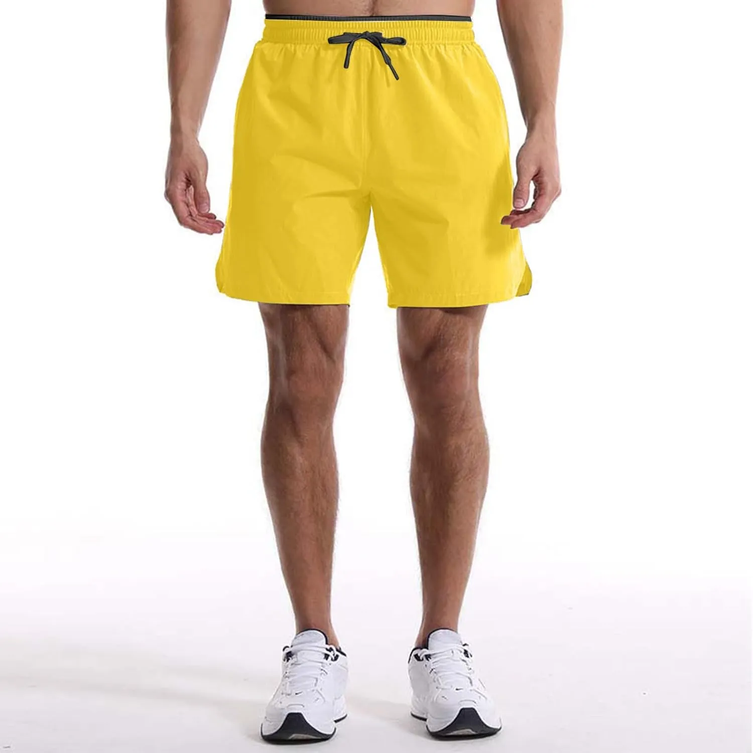 Men's Summer Beach Shorts Lightweight Elastic Waist Drawstring Casual Shorts with Pocket Elastic Waist Casual Men's Shorts