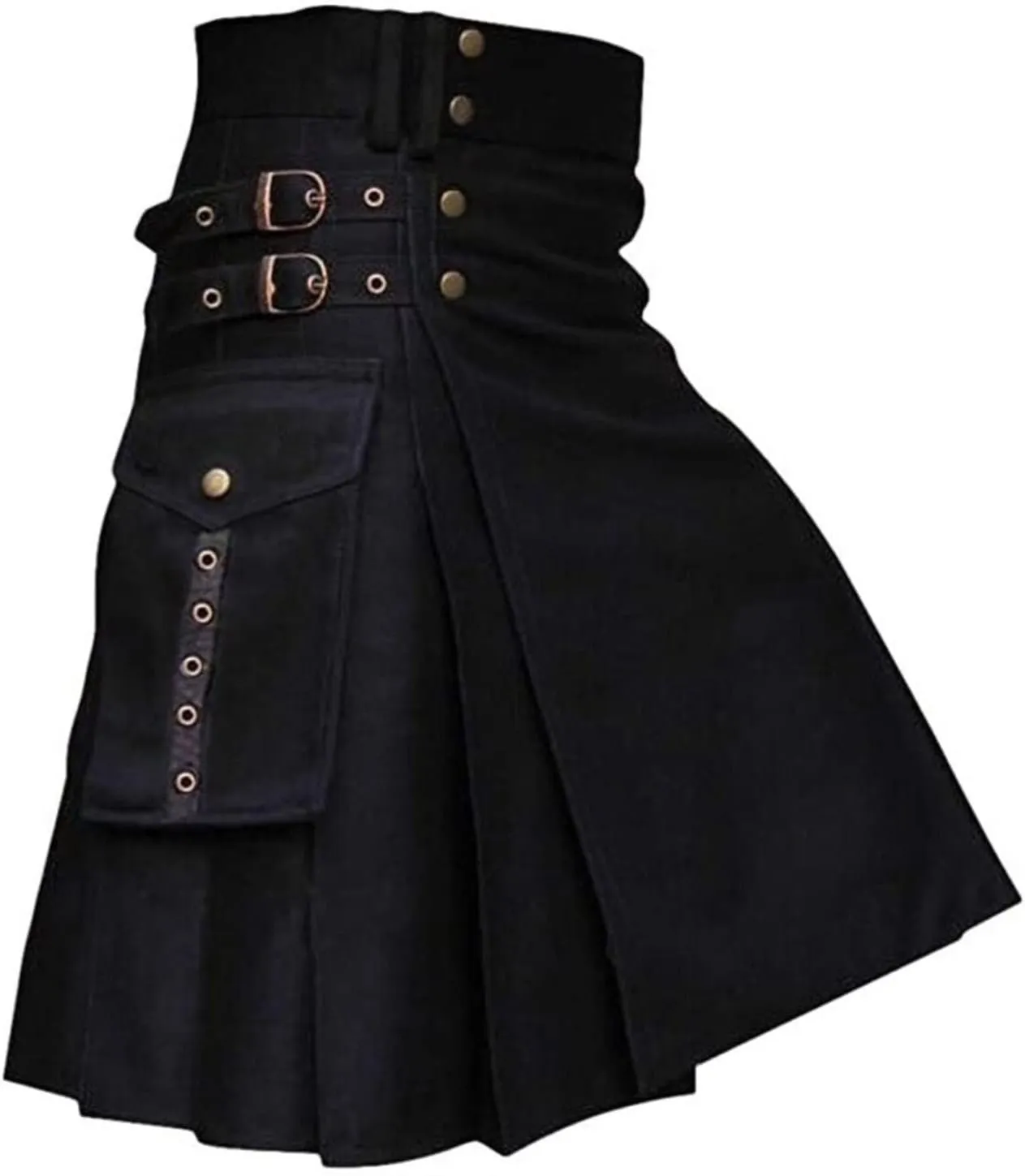 Mens Utility Kilt Scottish Tartan Apparel Highland Pleated Tartan Utility Kilts for Men Costume Kilts with Pockets