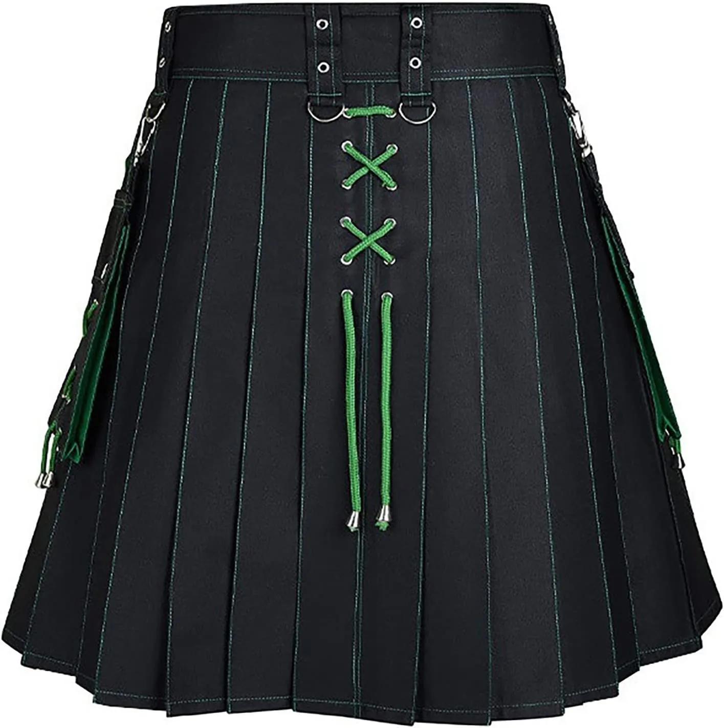 Mens Utility Kilt Scottish Tartan Apparel Highland Pleated Tartan Utility Kilts for Men Costume Kilts with Pockets