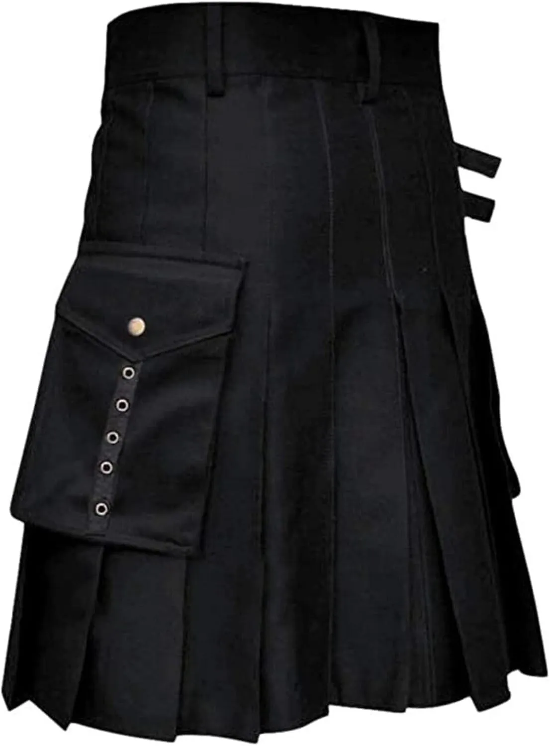 Mens Utility Kilt Scottish Tartan Apparel Highland Pleated Tartan Utility Kilts for Men Costume Kilts with Pockets