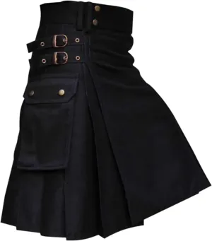 Mens Utility Kilt Scottish Tartan Apparel Highland Pleated Tartan Utility Kilts for Men Costume Kilts with Pockets