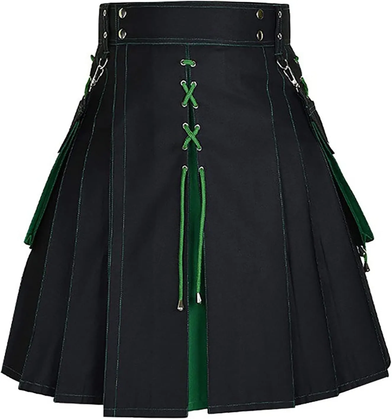 Mens Utility Kilt Scottish Tartan Apparel Highland Pleated Tartan Utility Kilts for Men Costume Kilts with Pockets