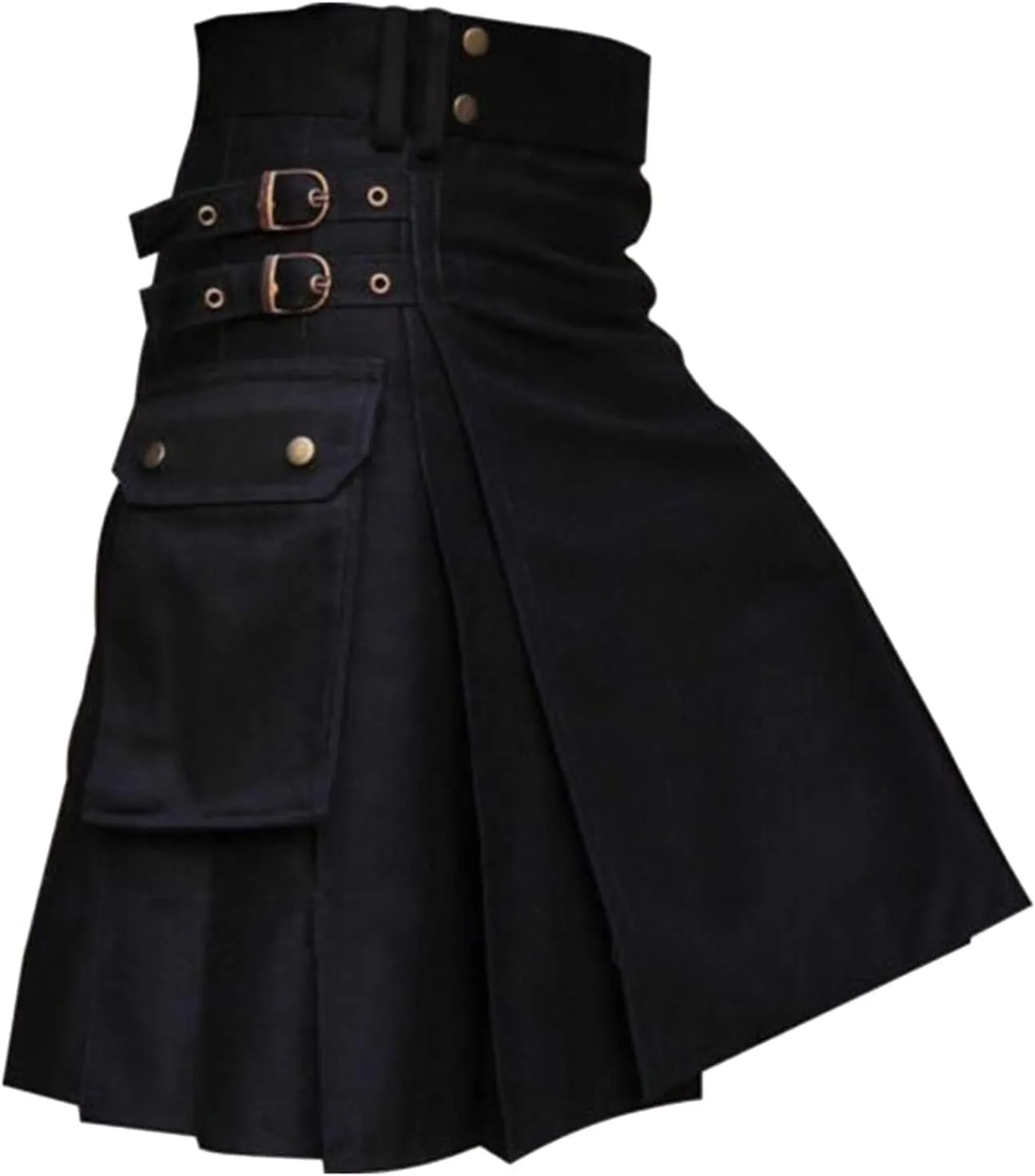 Mens Utility Kilt Scottish Tartan Apparel Highland Pleated Tartan Utility Kilts for Men Costume Kilts with Pockets