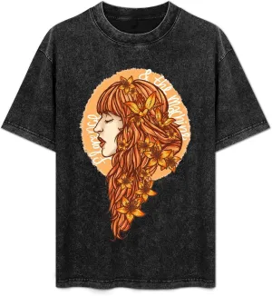 Mens Womens Vintage Oversized Short Sleeve T Shirts Cool Drop Shoulder Tees Top