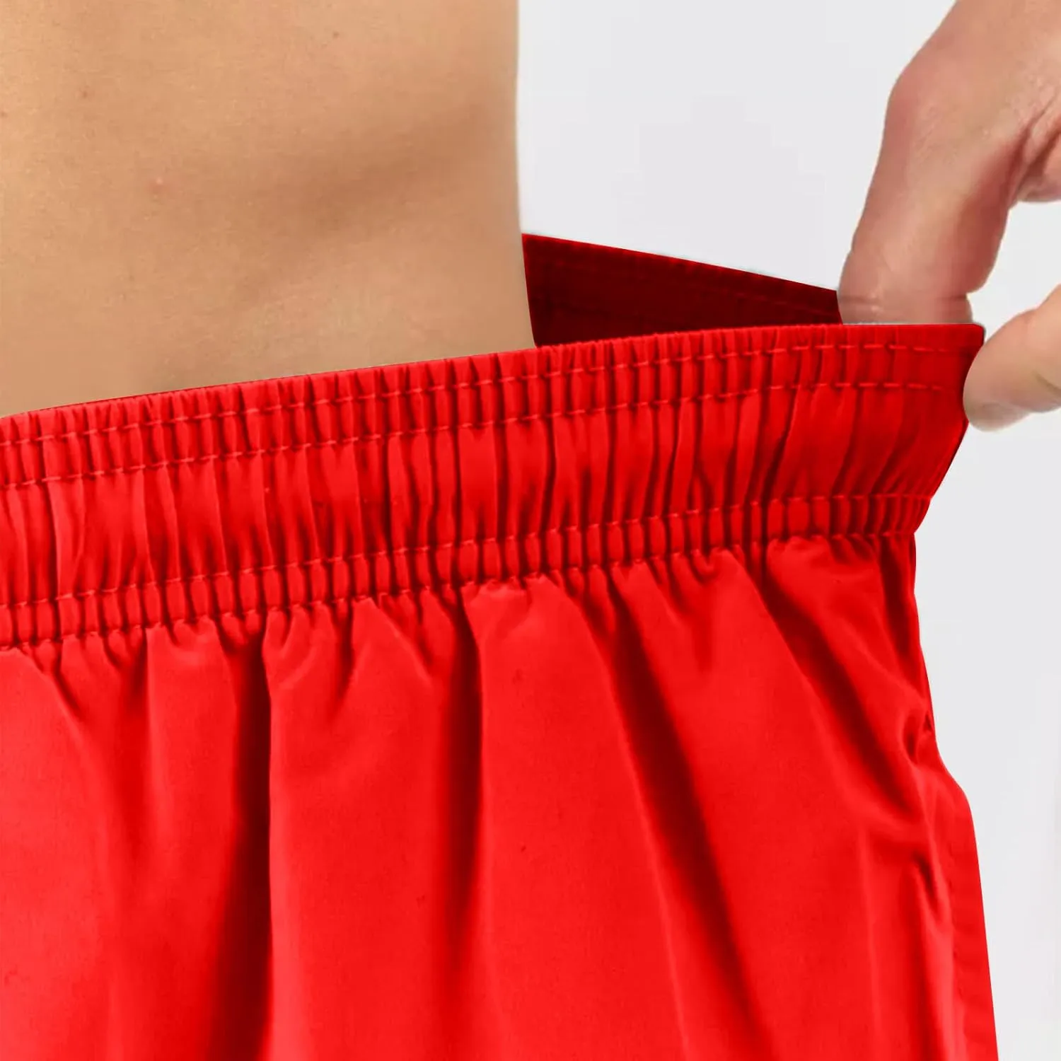 Men's Workout Running Shorts Mesh Lining Quick Dry Shorts Solid Summer Beach Shorts Elastic Waist Drawstring Shorts