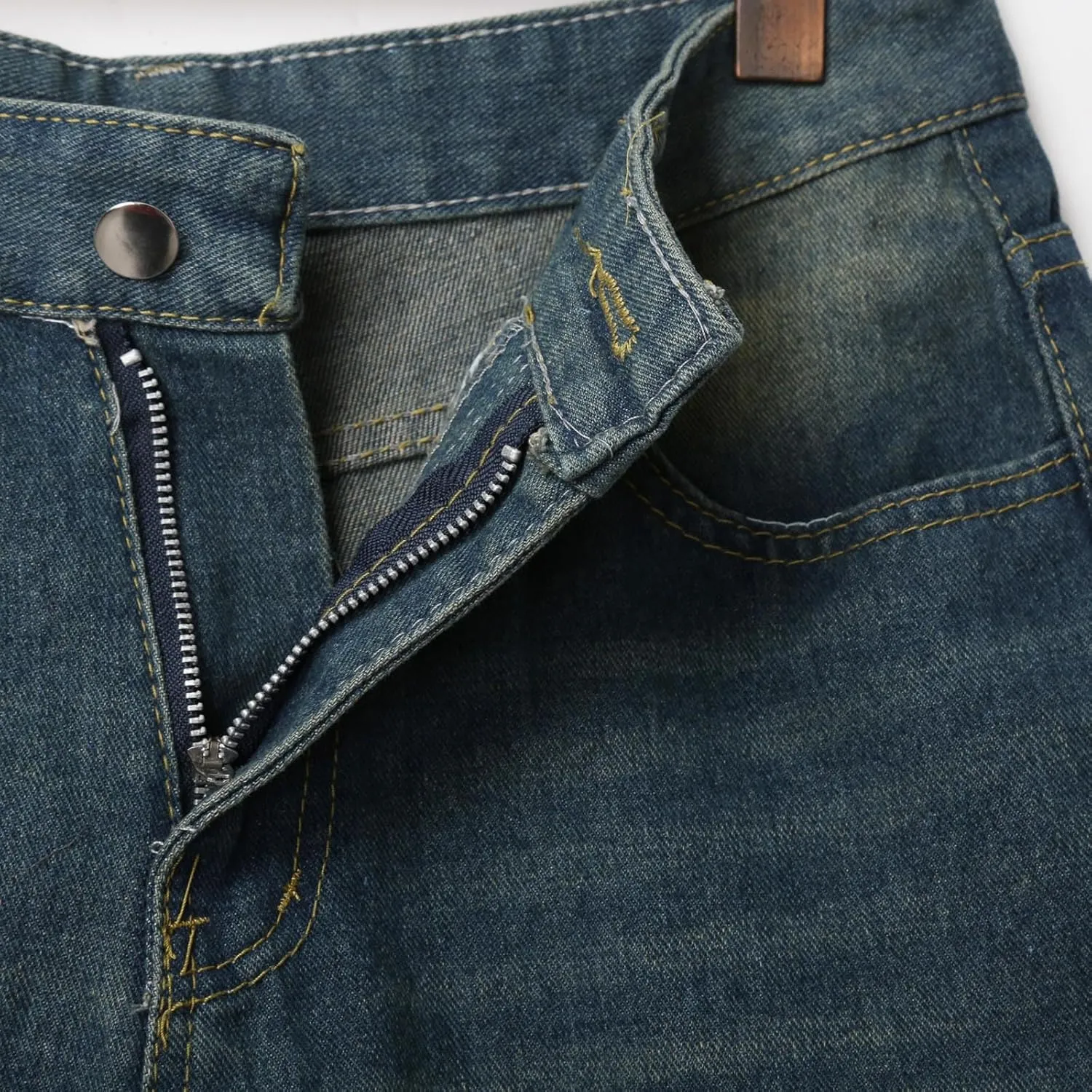 Mens Y2K Grunge Baggy Jean Shorts Casual Hip Hop Aesthetic Pants Loose Fit Denim Shorts Streetwear