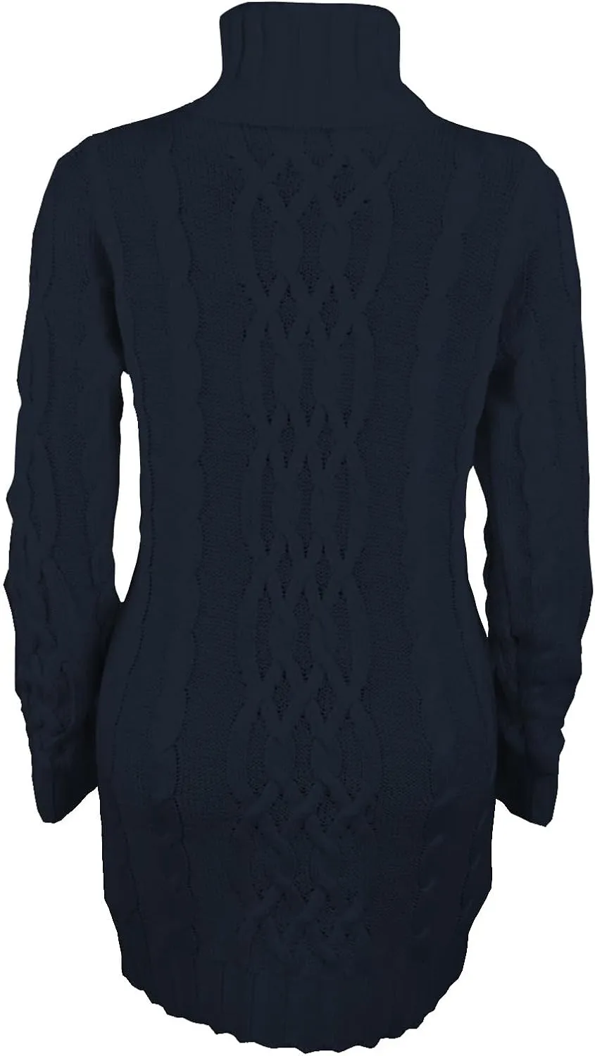Miyaomn Women's Cable Knitted Sweater Dress Sexy Long Sleeve Bodycon Turtleneck Mini Dress Casual Fall Tunic Pullover Dresses