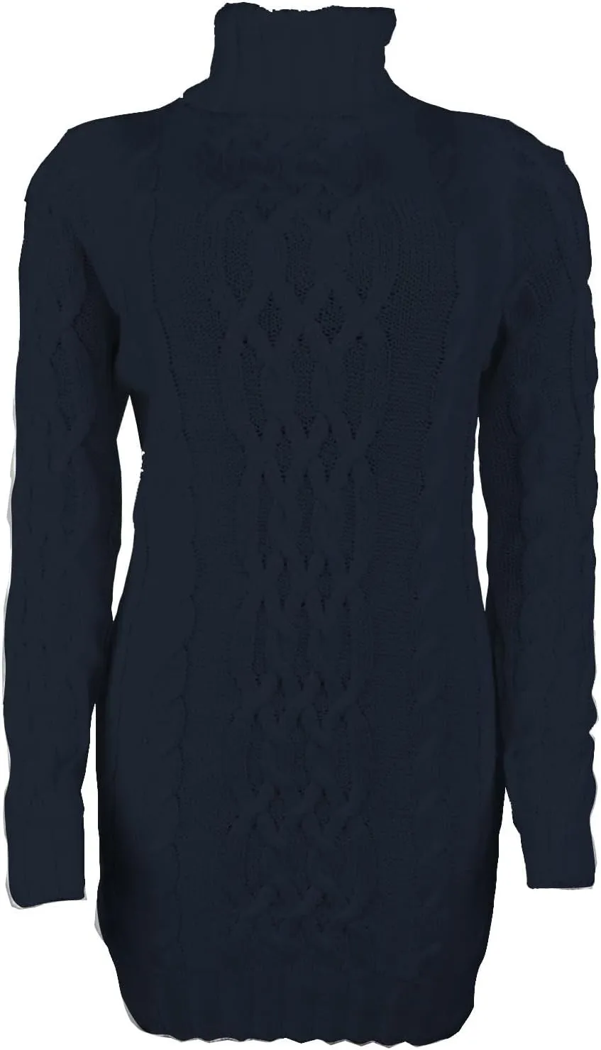 Miyaomn Women's Cable Knitted Sweater Dress Sexy Long Sleeve Bodycon Turtleneck Mini Dress Casual Fall Tunic Pullover Dresses