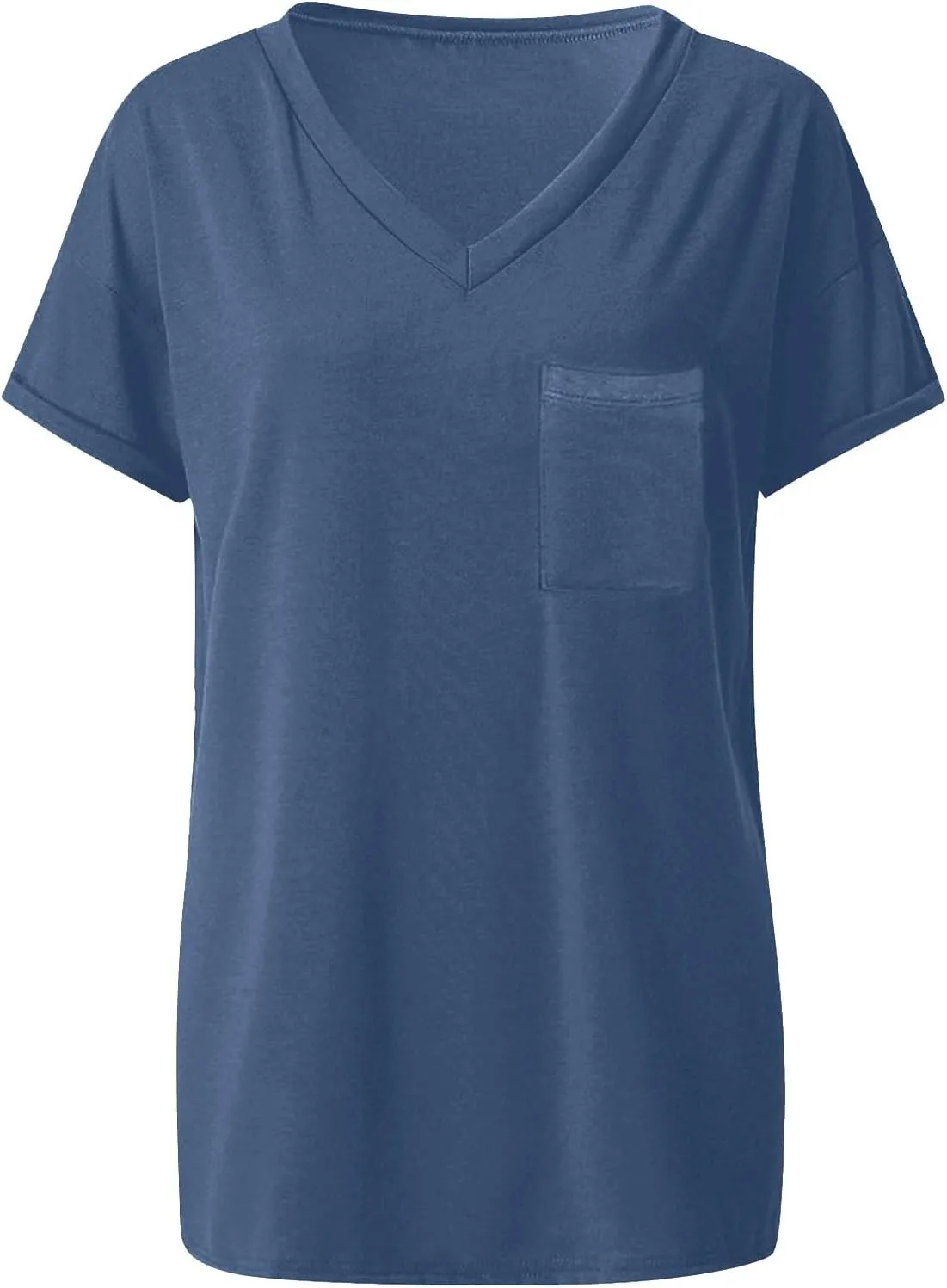 Oversized Tshirts for Women Plain V Neck Cotton T Shirts Casual Loose Short Sleeve Shirts Basic Tees Cute Summer Tops
