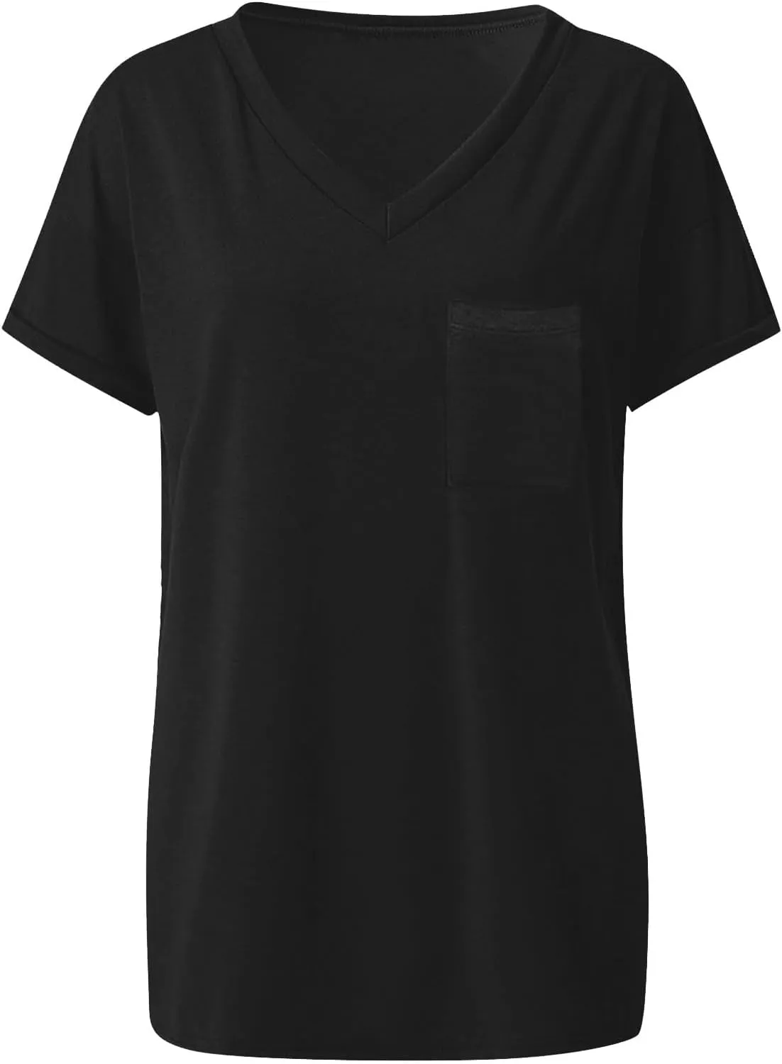 Oversized Tshirts for Women Plain V Neck Cotton T Shirts Casual Loose Short Sleeve Shirts Basic Tees Cute Summer Tops