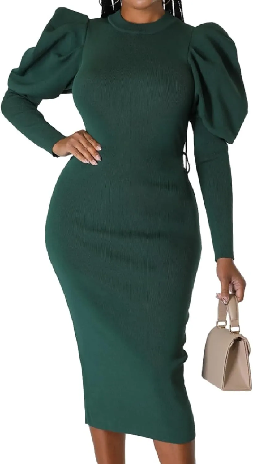 Oxgmoky Women Bodycon Ribbed Sweater Dress Sexy Sleeveless Stretchy Pullover Dresses