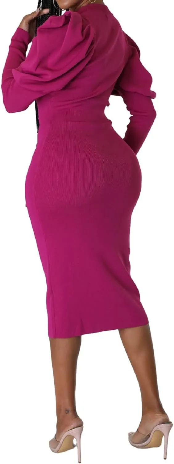 Oxgmoky Women Bodycon Ribbed Sweater Dress Sexy Sleeveless Stretchy Pullover Dresses