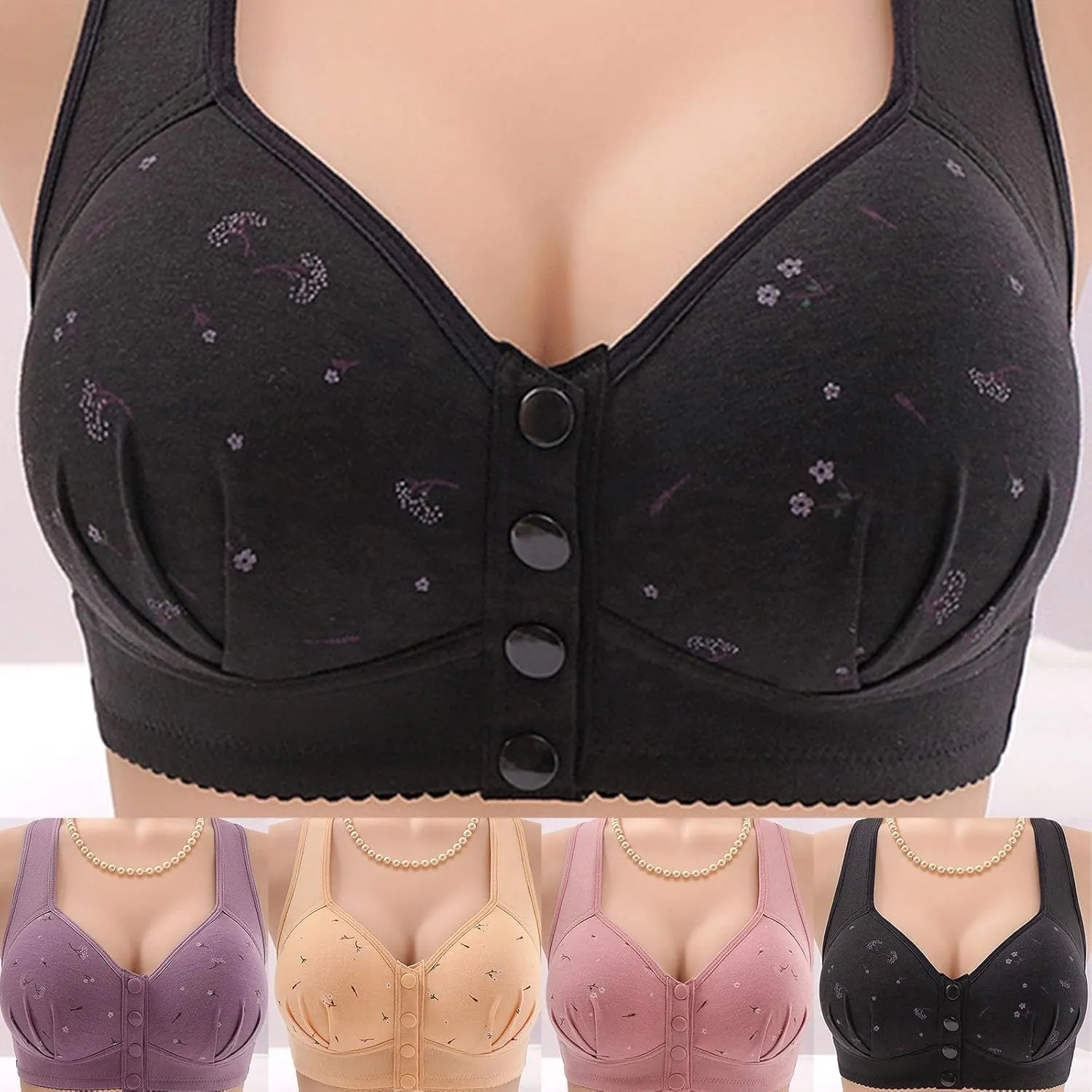 Padded Bralettes for Women Everyday Full Coverage Cushioned Underwire Bra Comfortable Wireless Padded Bras