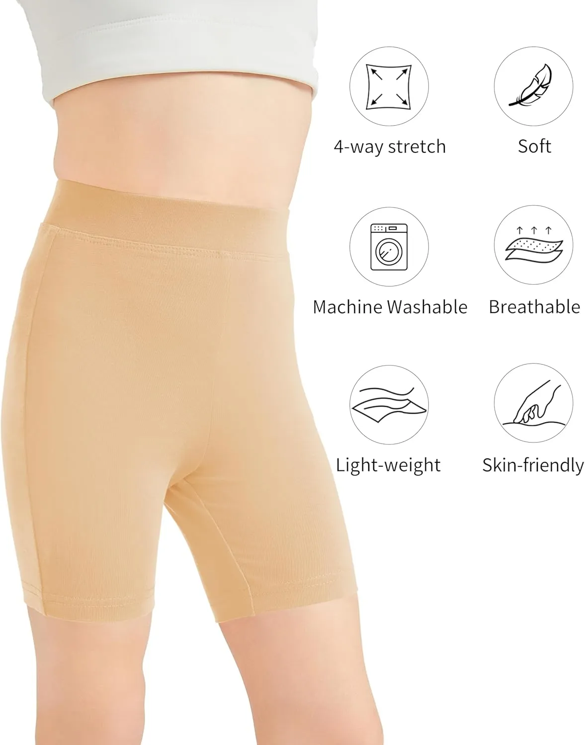 QBK 2T to 12 Years Girls Shorts Cotton Basic Solid Soft, High Rise Dance Gym Casual, Toddler Big Little Kid