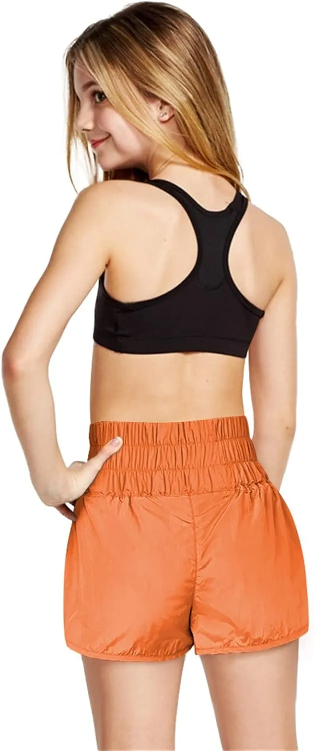Quick Dry Athletic Shorts for Girls Boys Running Shorts Cotton Elastic High Waist Hiking Workout Pants Summer Clothes