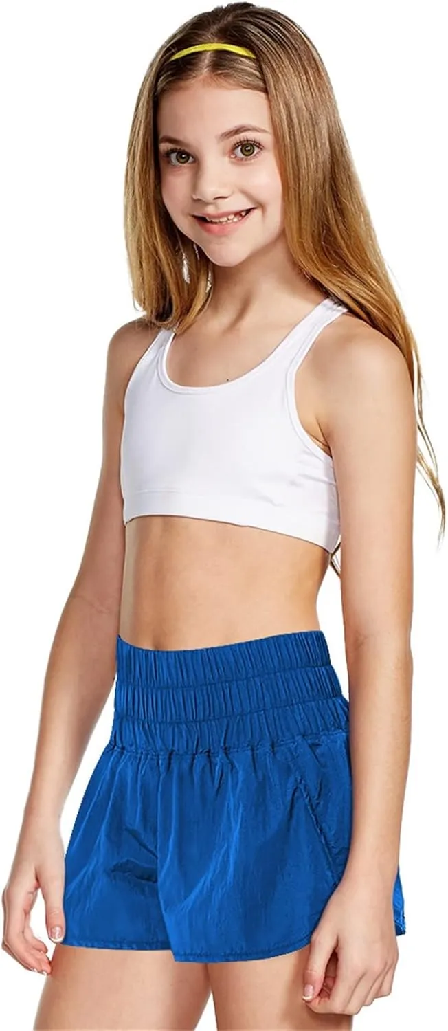 Quick Dry Athletic Shorts for Girls Boys Running Shorts Cotton Elastic High Waist Hiking Workout Pants Summer Clothes
