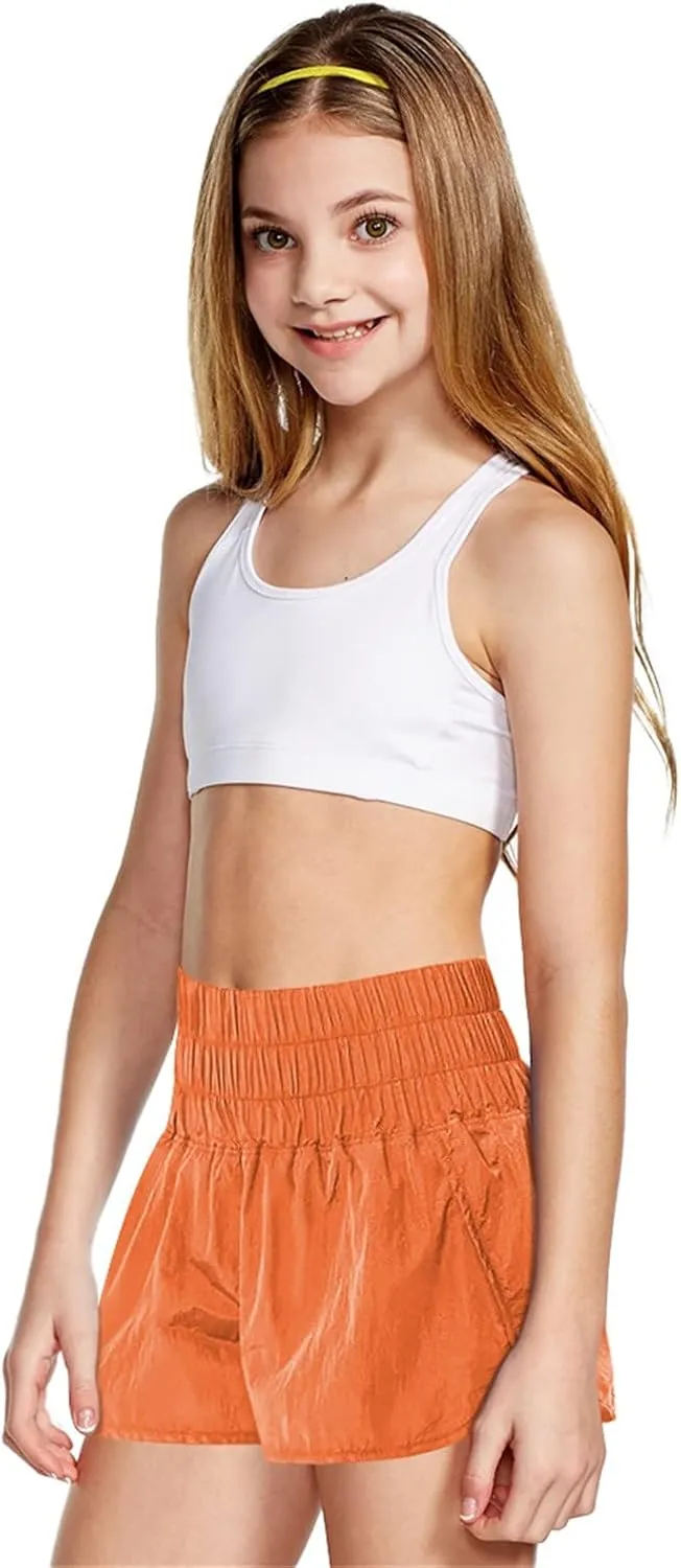 Quick Dry Athletic Shorts for Girls Boys Running Shorts Cotton Elastic High Waist Hiking Workout Pants Summer Clothes